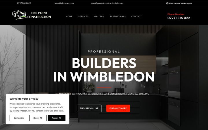 Screenshot of finepointconstructionltd.co.uk