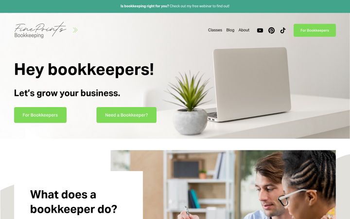Screenshot of finepoints.biz