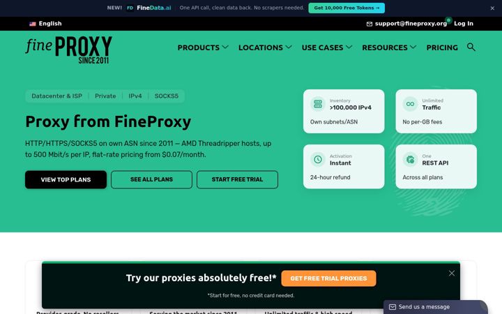 Screenshot of fineproxy.org