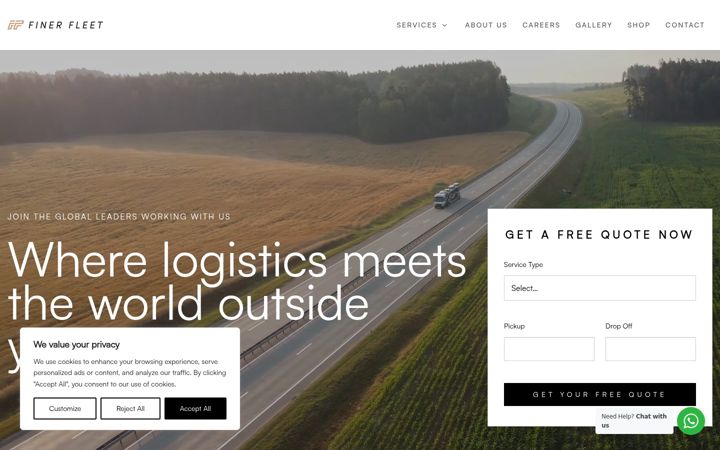 Screenshot of finerfleet.com