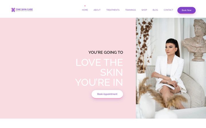 Screenshot of fineskincare.ca