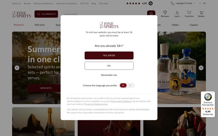 Screenshot of finespirits.pl