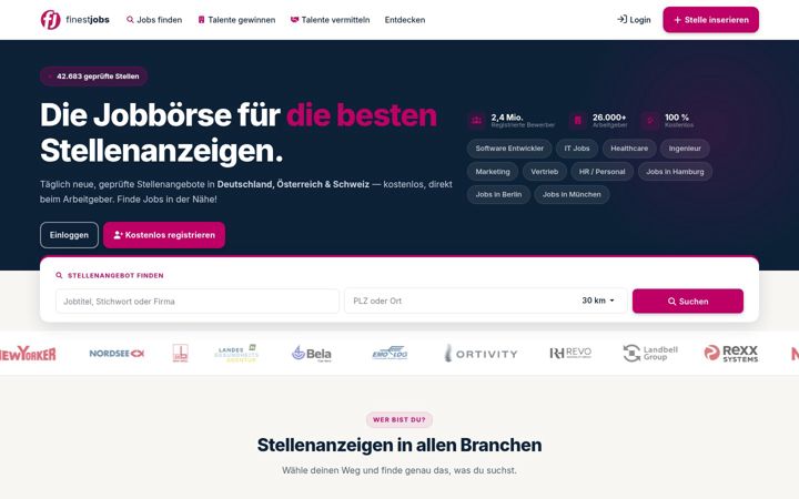 Screenshot of finest-jobs.com
