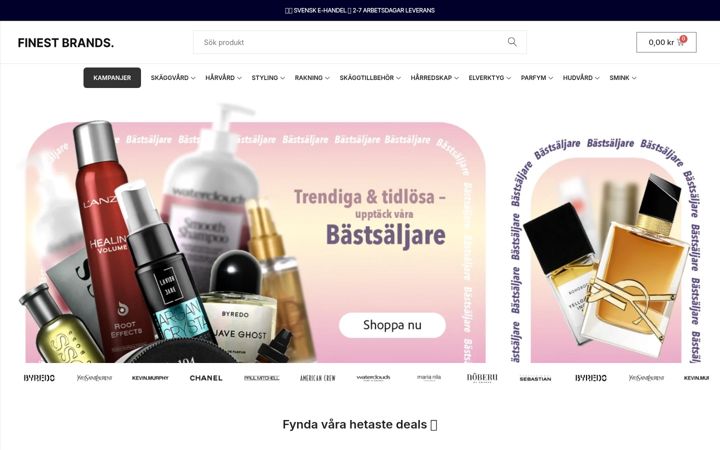 Screenshot of finestbrands.se