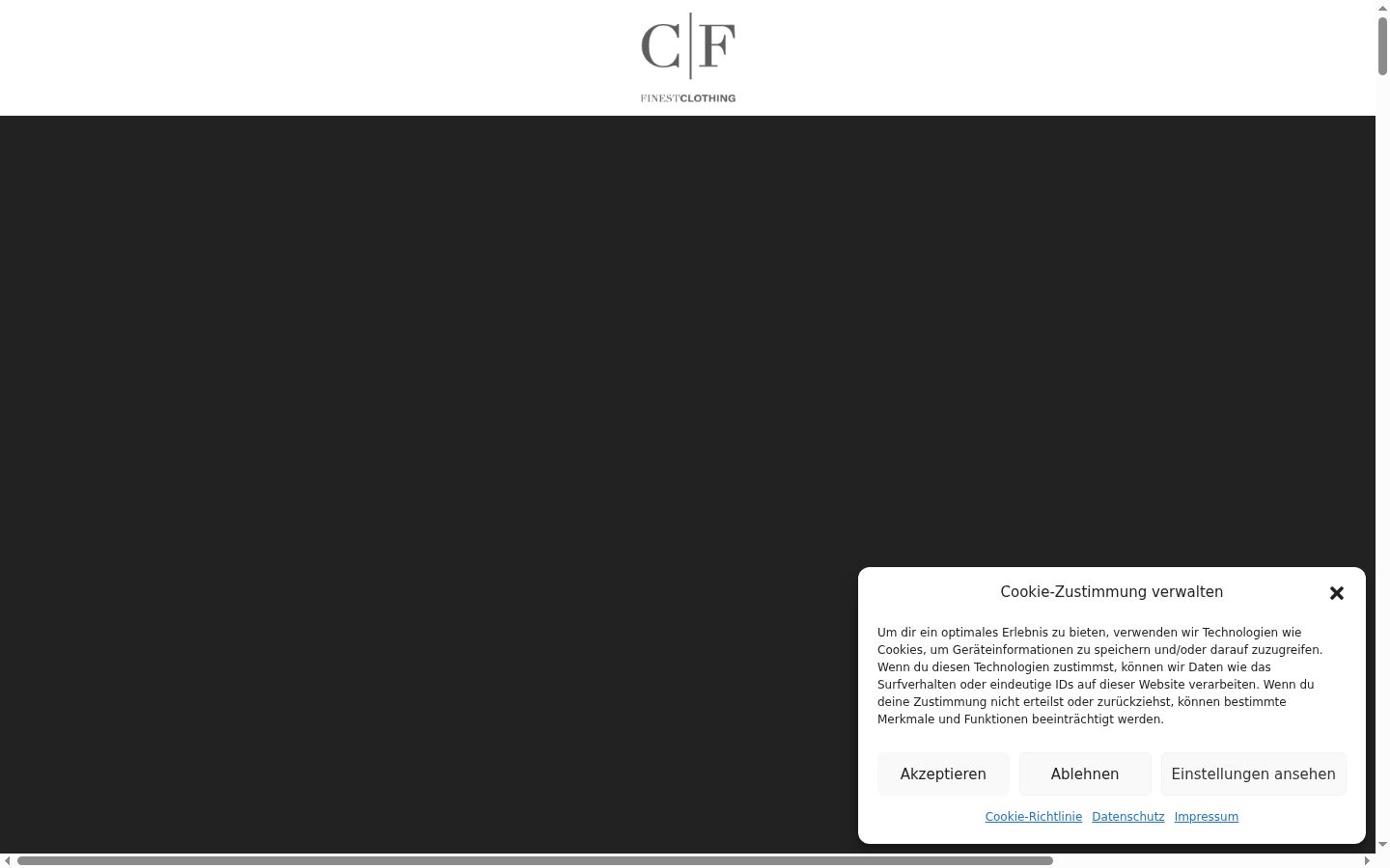Screenshot des Einwilligungsbanners vor jeglicher Interaktion