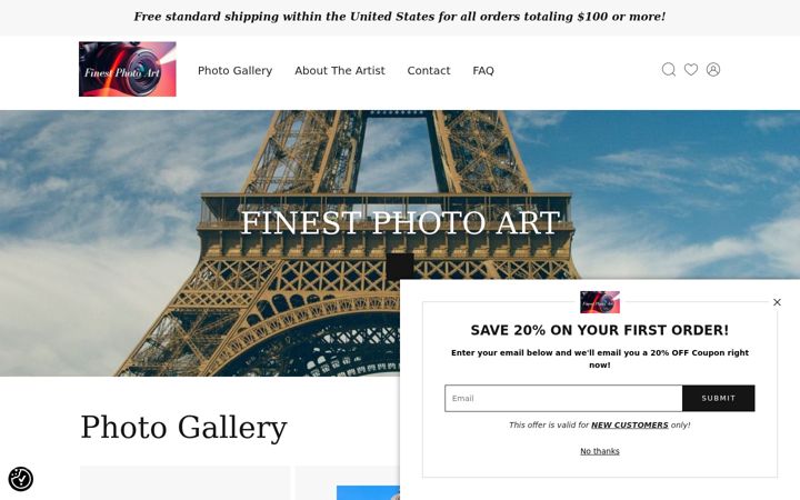 Screenshot of finestphotoart.com