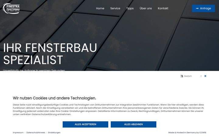 Screenshot of finestra-fensterbau.de