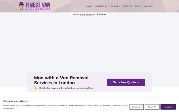 Screenshot of finestvan.co.uk