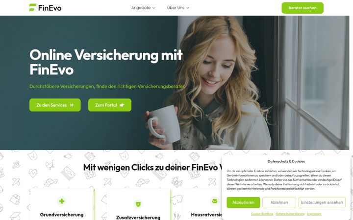 Screenshot of finevo.ch