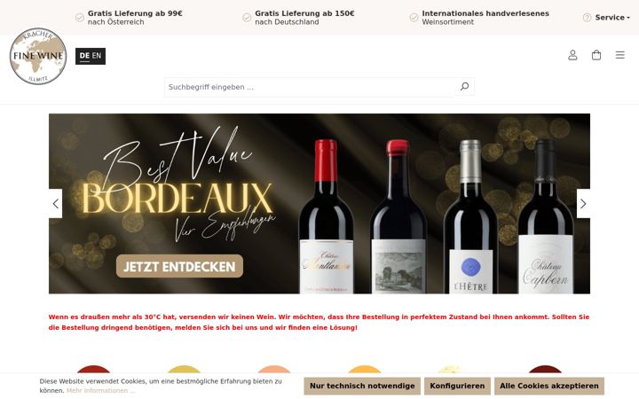 Screenshot of finewineshop.com