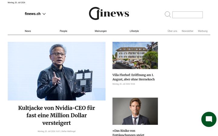 Screenshot of finews.ch