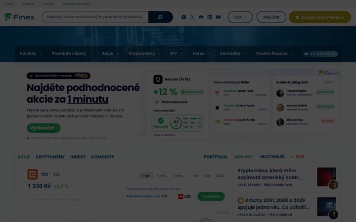 Screenshot of finex.cz