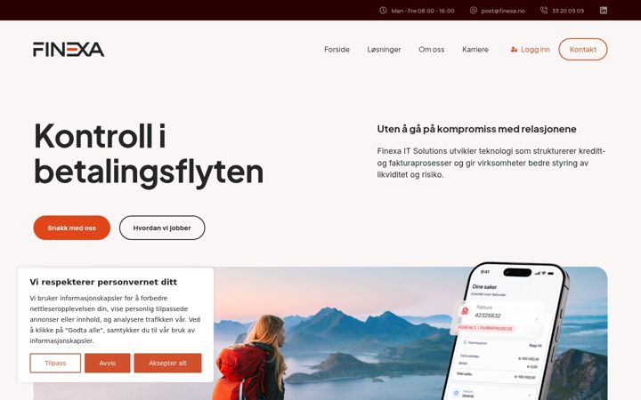 Screenshot of finexa.no