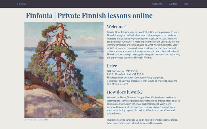 Screenshot of finfonia.fi