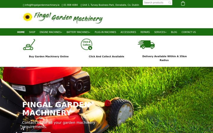 Screenshot di fingalgardenmachinery.ie