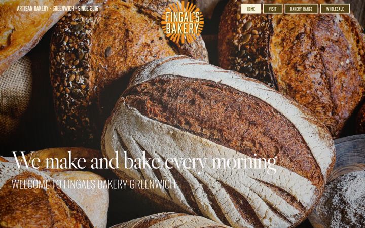 Screenshot of fingalsbakery.com