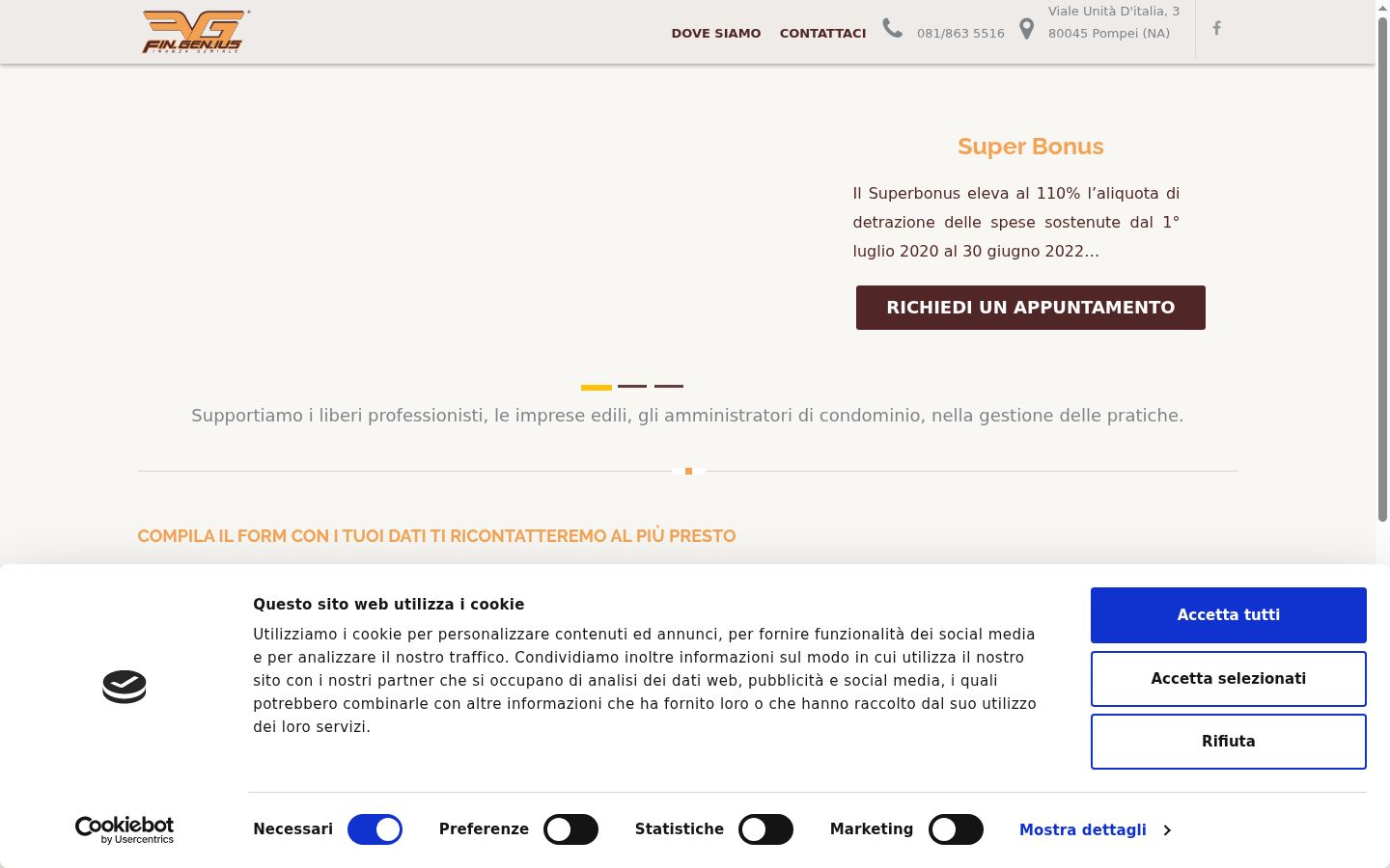 Screenshot tal-banner tal-kunsens muri qabel kwalunkwe interazzjoni
