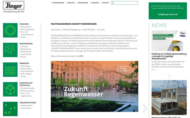 Screenshot of finger-beton.de
