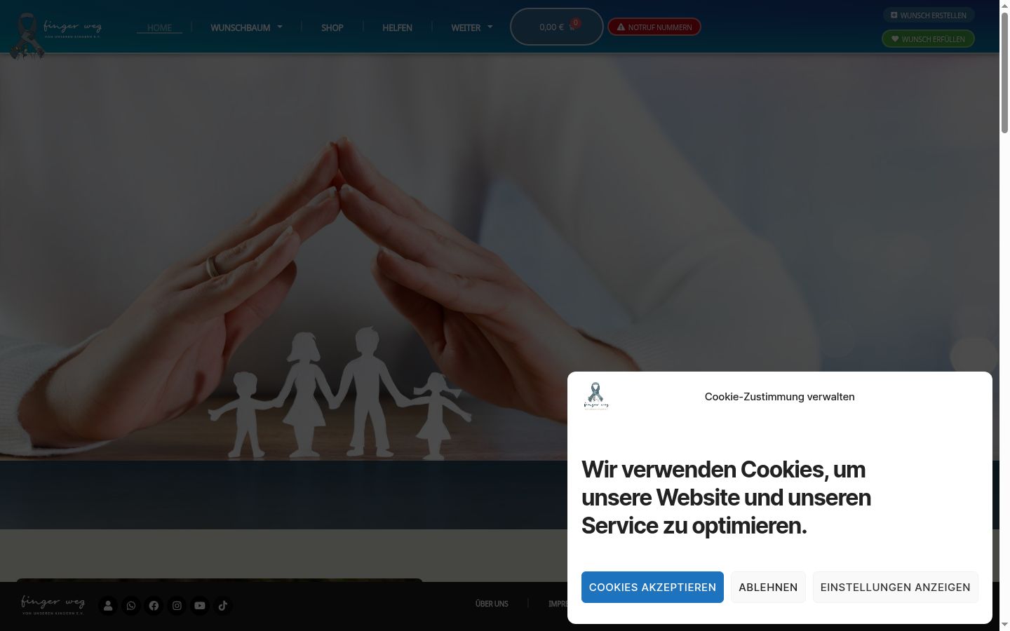 Sutikimo reklamjuostės, rodytos prieš bet kokią sąveiką, ekrano kopija