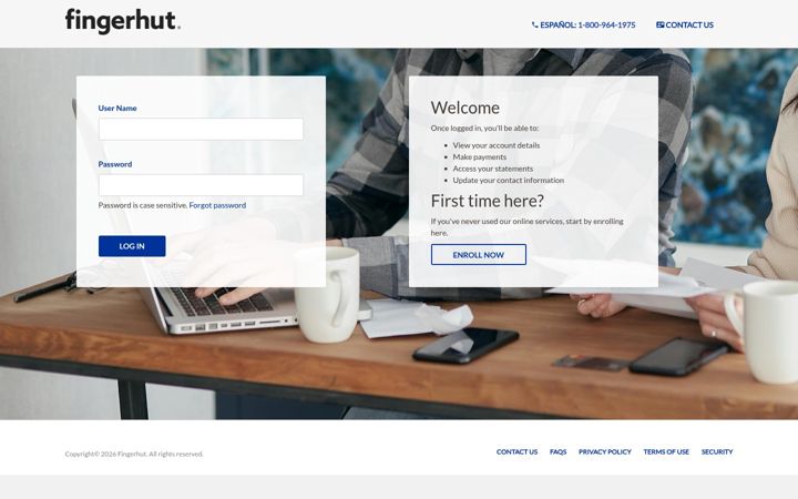 Skjermbilde av fingerhut.com