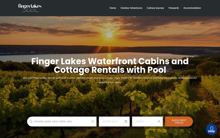 Screenshot of fingerlakespropertyrentals.com