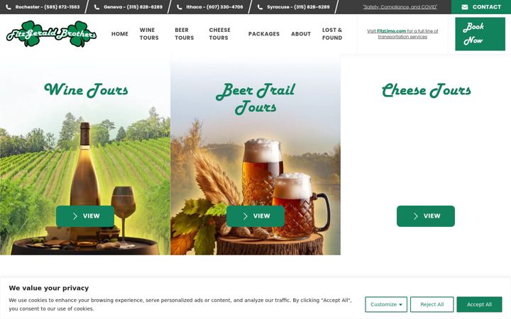 Screenshot of fingerlakeswinerytours.com