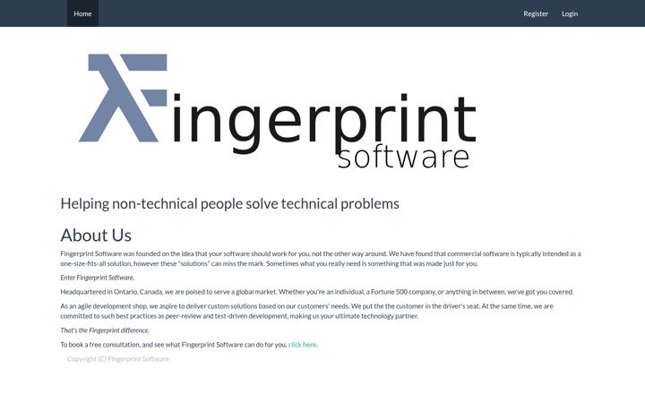 Screenshot of fingerprintsoftware.ca