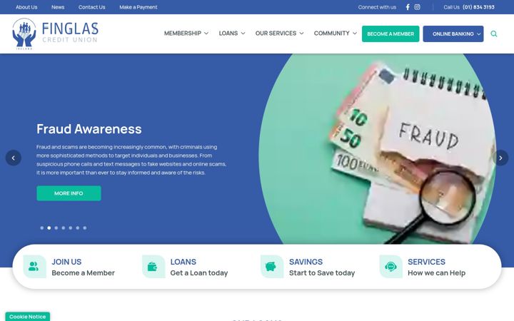 Screenshot di finglascu.ie