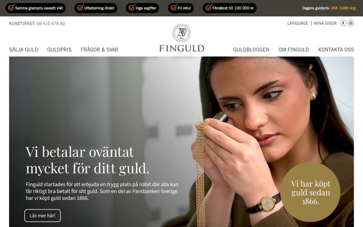 Screenshot di finguld.se