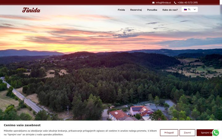 Screenshot of finida.si