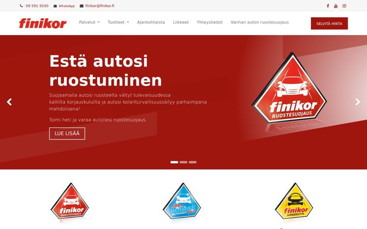 Screenshot of finikor.fi