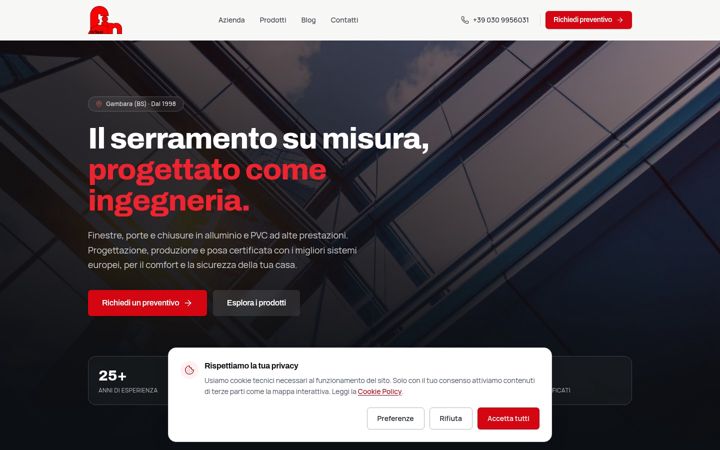 Screenshot of fininfissi.com