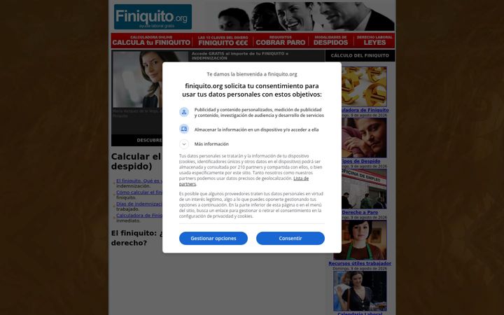 Screenshot of finiquito.org