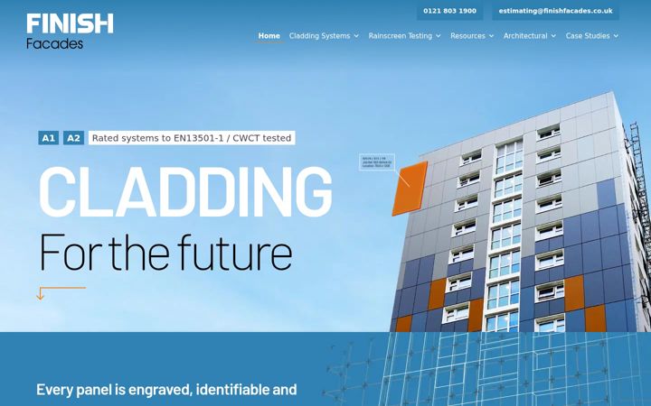 Screenshot of finishfacades.co.uk