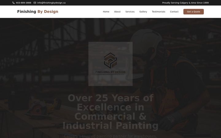 Screenshot of finishingbydesign.ca