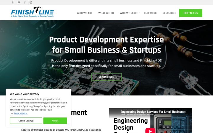 Screenshot of finishlinepds.com