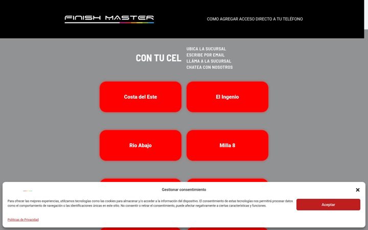 Screenshot of finishmasterpty.com