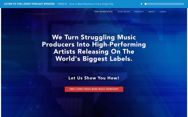 Screenshot of finishmoremusic.com