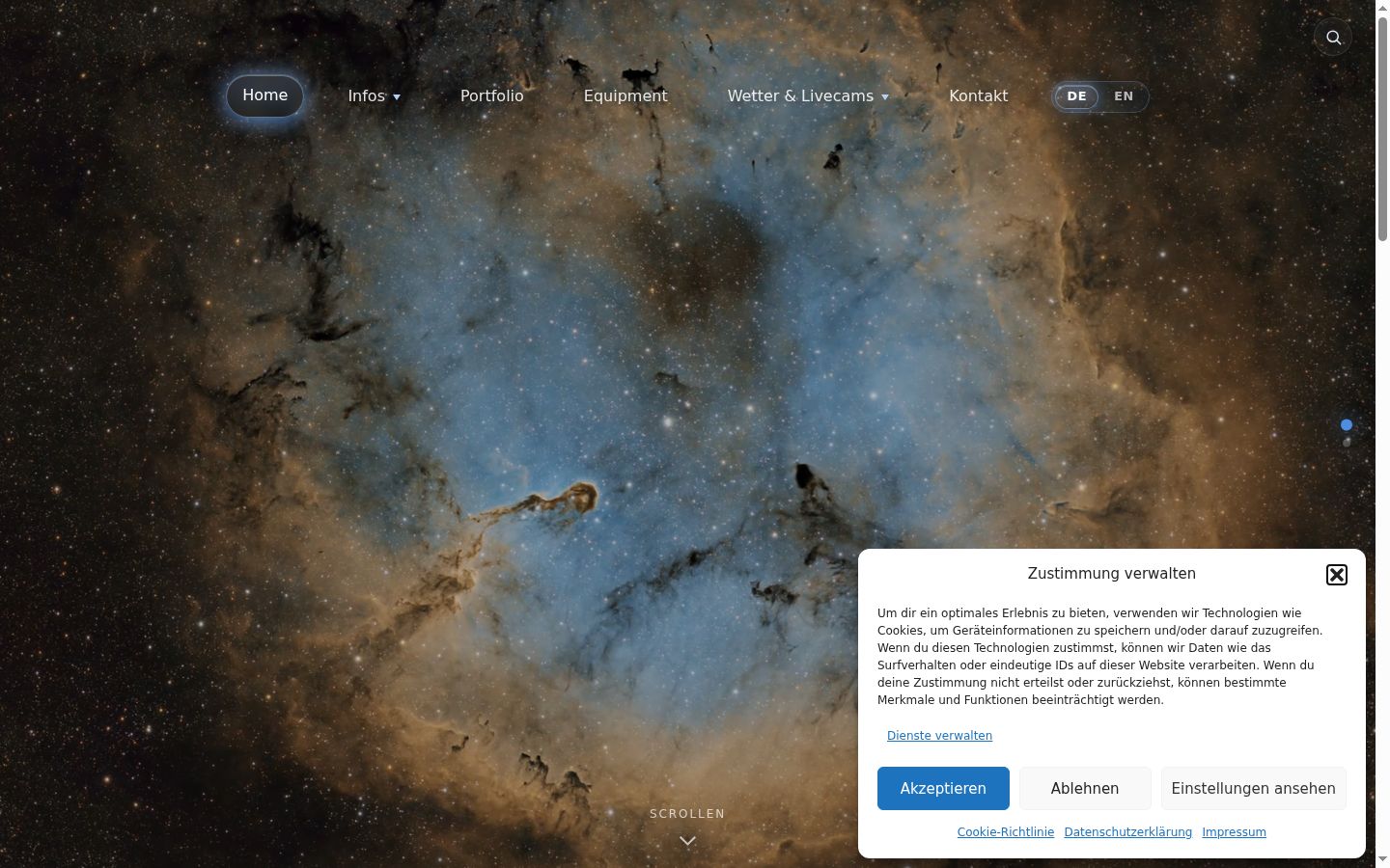 Screenshot tal-banner tal-kunsens muri qabel kwalunkwe interazzjoni
