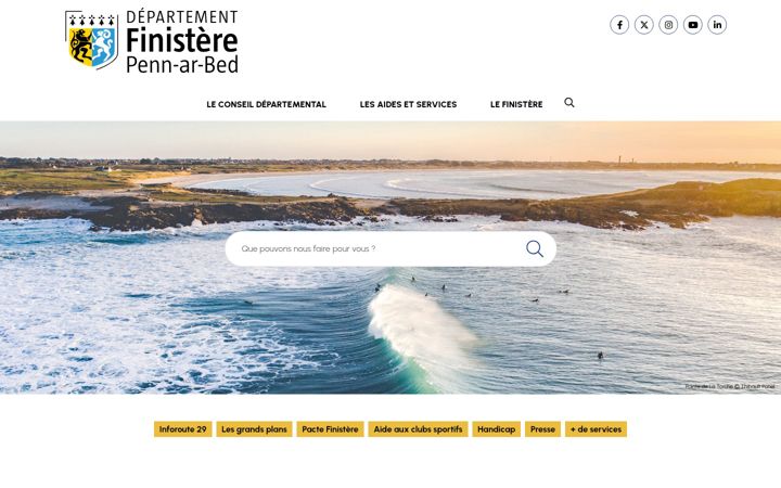 Snímek obrazovky finistere.fr