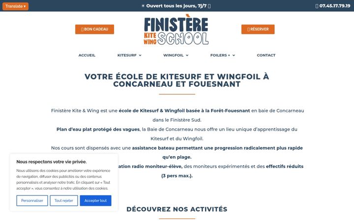 Screenshot of finisterekiteschool.com