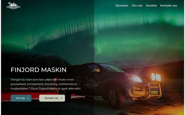 Screenshot of finjordmaskin.no