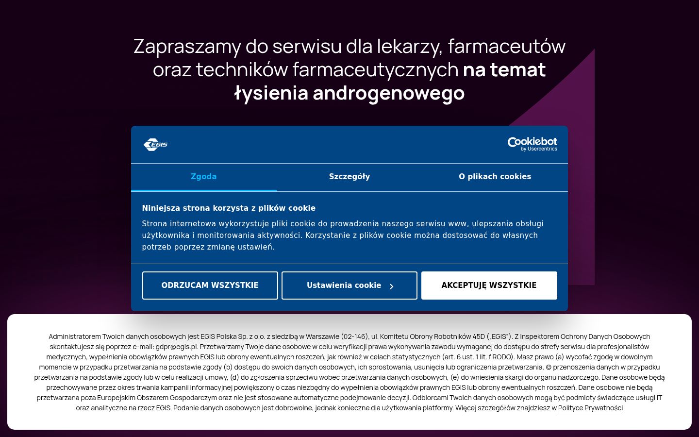 Snímek obrazovky baneru souhlasu zobrazeného před jakoukoli interakcí