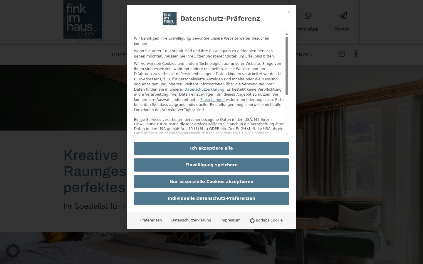 Screenshot van de toestemmingsbanner zoals getoond vóór enige interactie