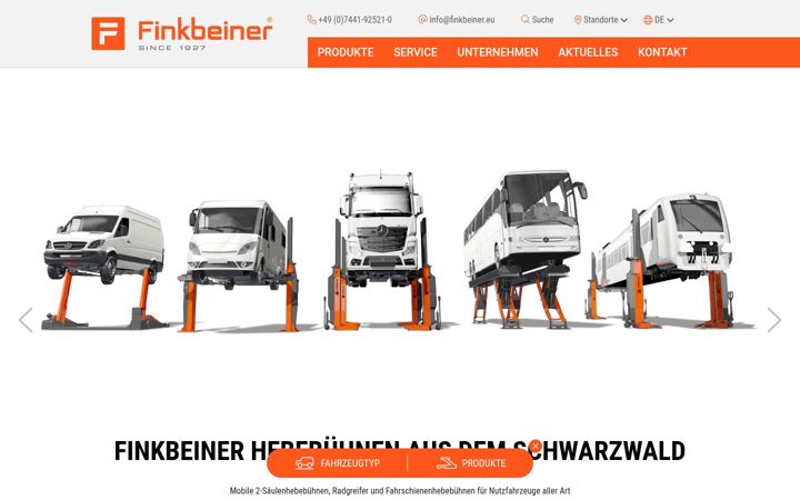 Screenshot of finkbeiner-lifts.com