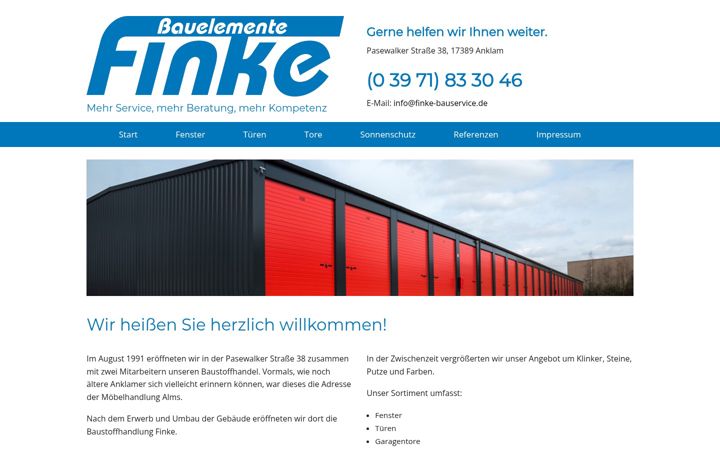 Snímek obrazovky finke-bauservice.de