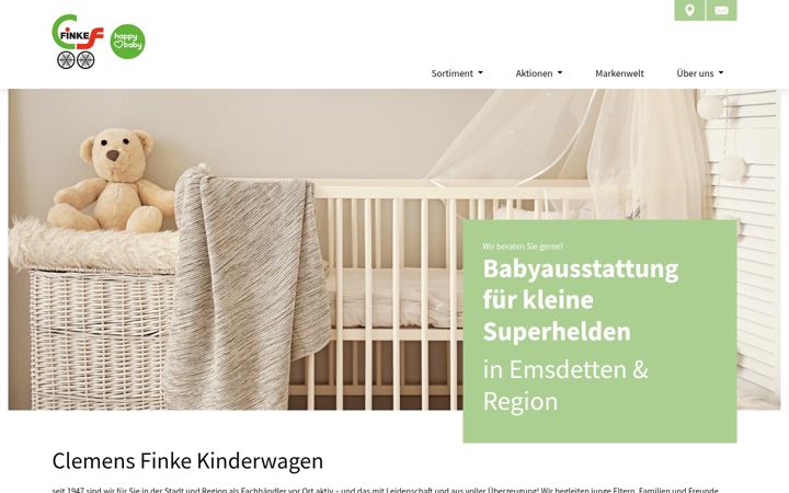 Snímek obrazovky finke-kinderwagen.de