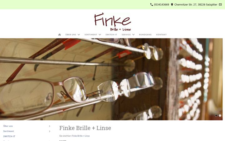 Snímek obrazovky finke-optik.de