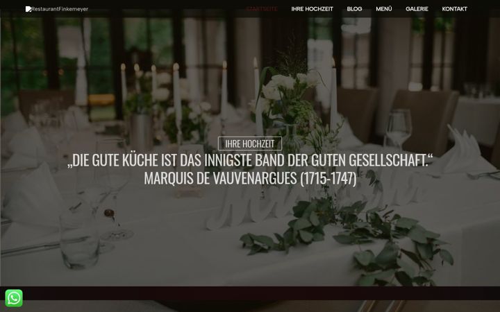 Snímek obrazovky finkemeyer-restaurant.de