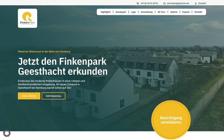 Snímek obrazovky finkenpark-geesthacht.de